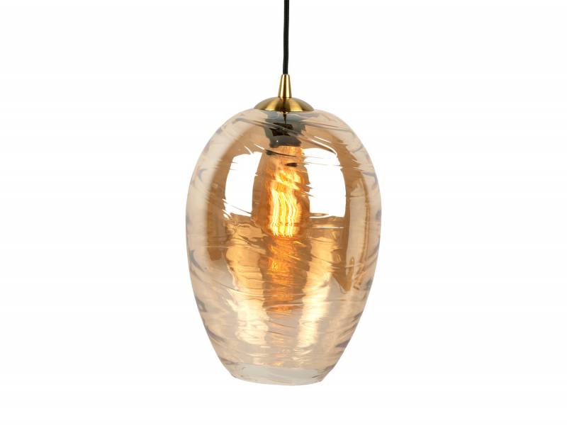 Leitmotiv Pendant Glamour Cone loftlampe Ø23cm glas brun