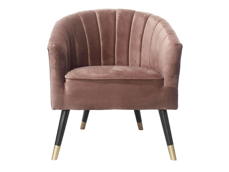 Leitmotiv Royal loungestol med velvet stof rosa