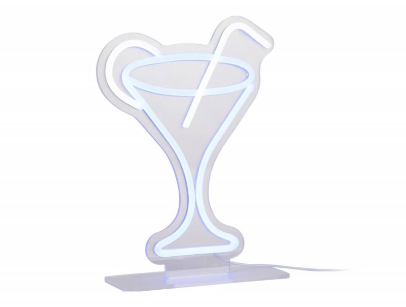 Leitmotiv neonlys Cocktail w. Straw 21,8x30cm blå