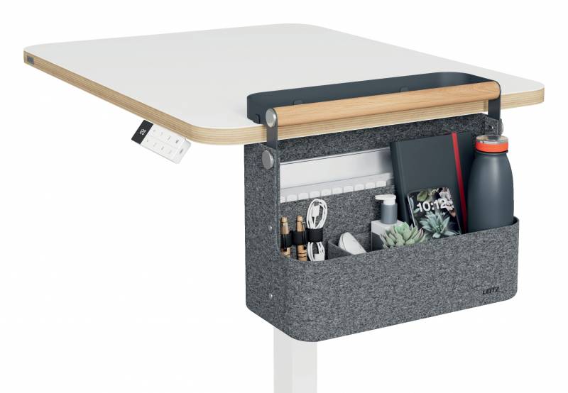 Leitz h&aelig;ngende b&aelig;rbar organisering i filt med h&aring;ndtag