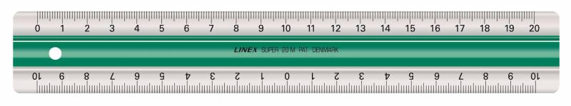 Linex S20 superlinealer med gummiskinne 20cm grøn