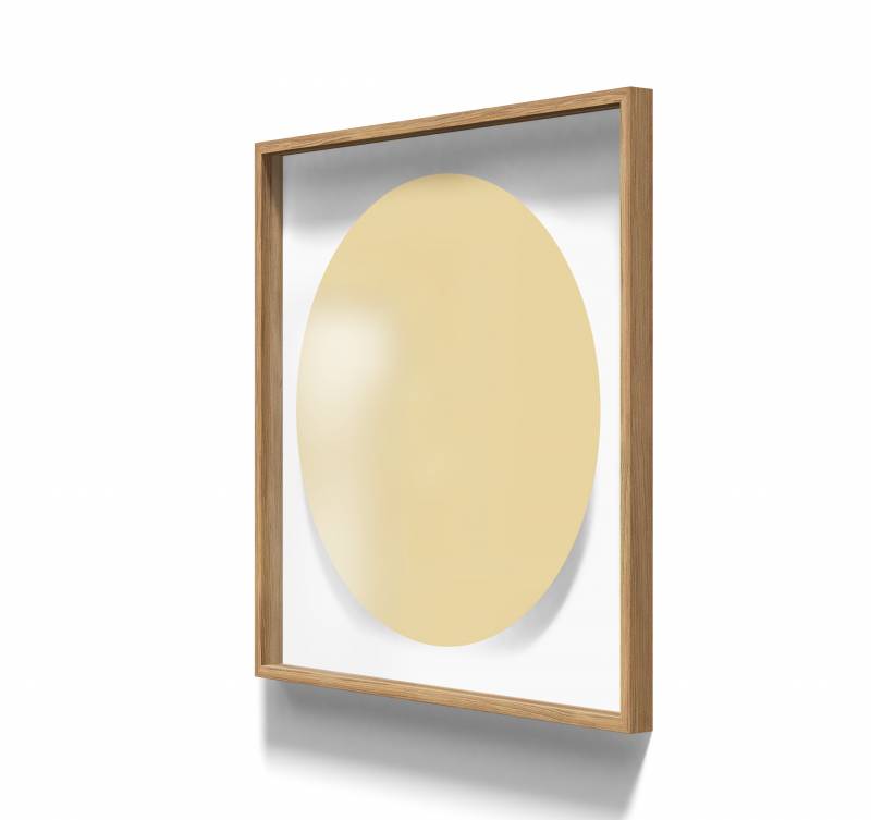 Lintex A01 circle glastavle i ramme 100x100cm Mellow, støvet gul