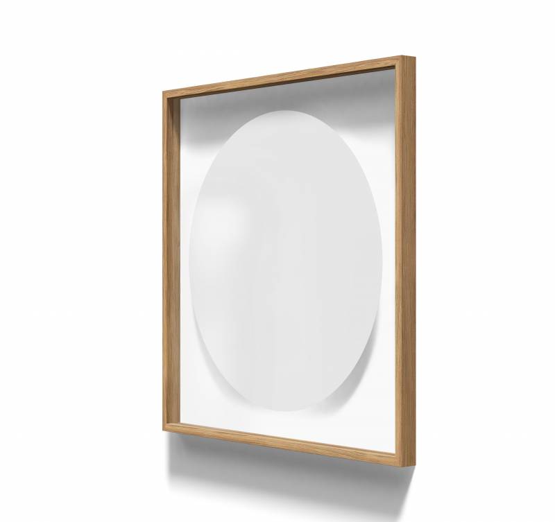 Lintex A01 circle glastavle i ramme 100x100cm Pure, hvid