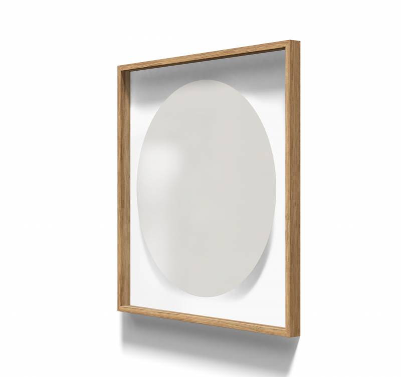 Lintex A01 circle glastavle i ramme 100x100cm Soft, lys beige