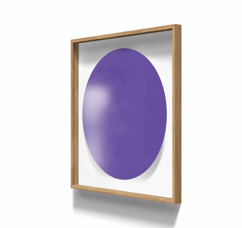 Lintex A01 circle glastavle med egetræsramme 100x100cm Dreamy, lilla