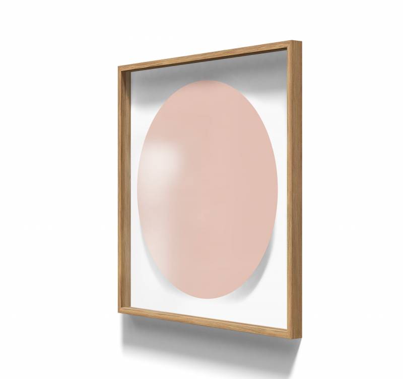 Lintex A01 circle glastavle med egetræsramme 100x100cm Naive, rosa