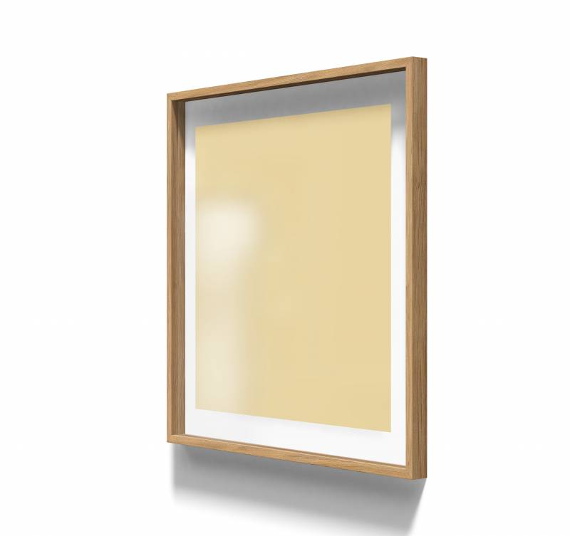 Lintex A01 glastavle i ramme 100x100cm Mellow, støvet gul