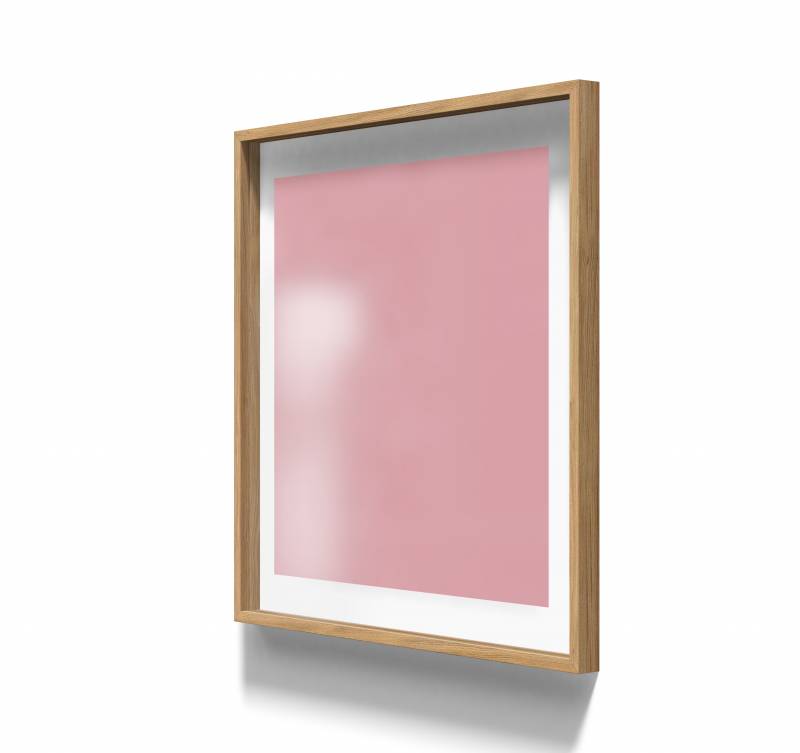 Lintex A01 glastavle med egetræsramme 100x100cm Blush, lyserød