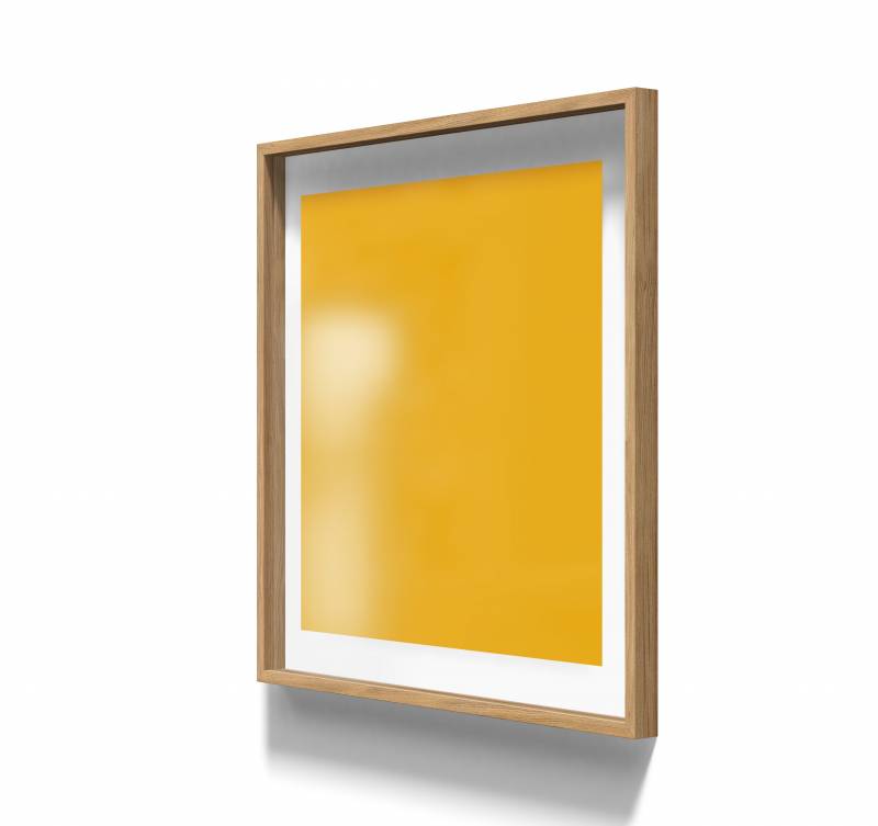 Lintex A01 glastavle med egetræsramme 100x100cm Bright, gul
