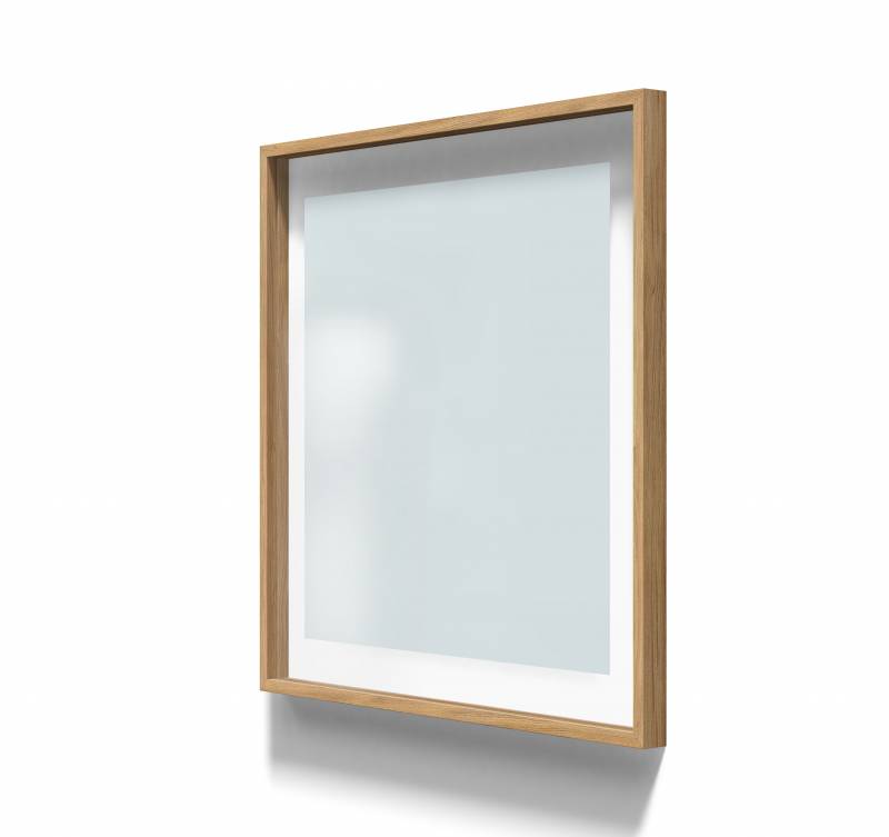 Lintex A01 glastavle med egetræsramme 100x100cm Crisp, dueblå