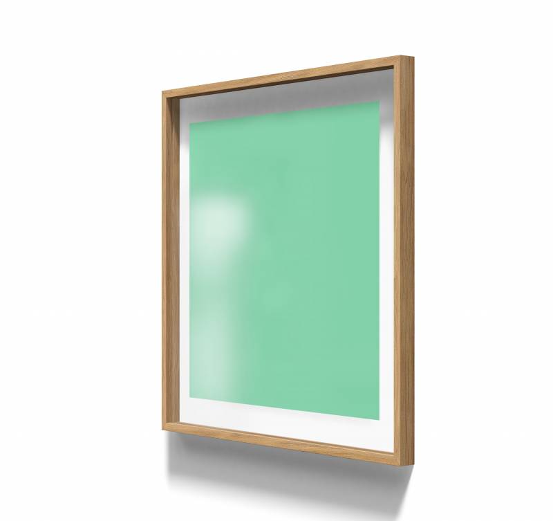 Lintex A01 glastavle med egetræsramme 100x100cm Free, mint grøn