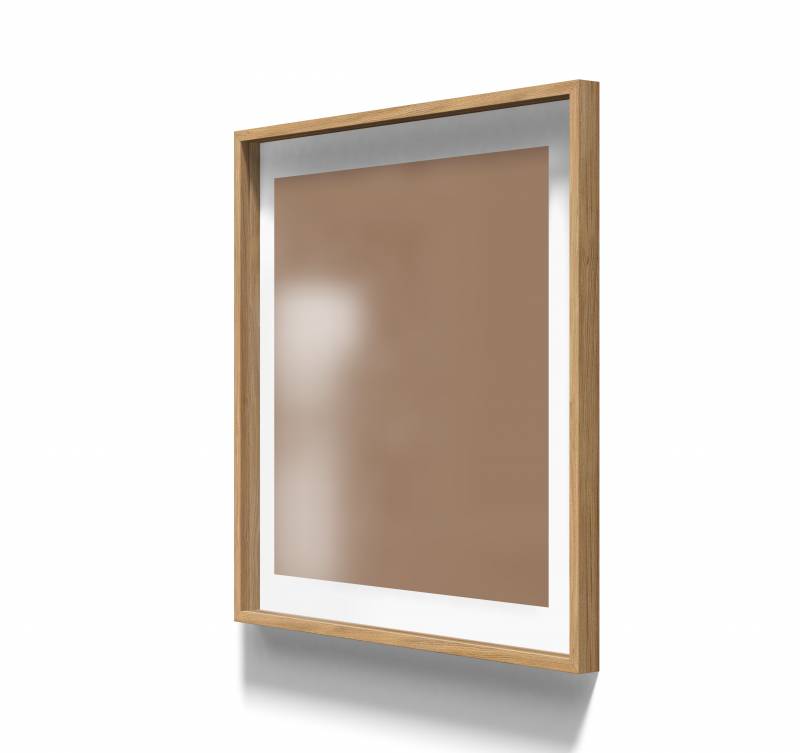 Lintex A01 glastavle med egetræsramme 100x100cm Humble, mokka