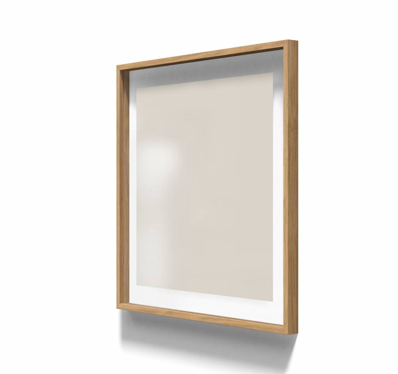 Lintex A01 glastavle med egetræsramme 100x100cm Lazy, lys brun