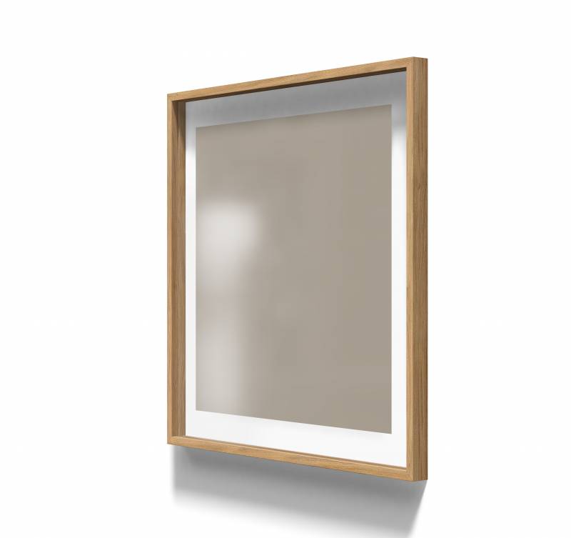 Lintex A01 glastavle med egetræsramme 100x100cm Lonely, mørk brun