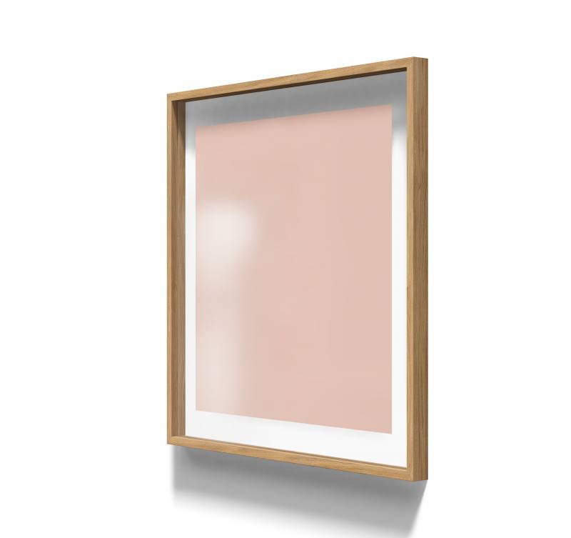 Lintex A01 glastavle med egetræsramme 100x100cm Naive, rosa