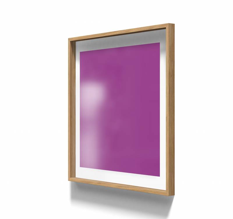 Lintex A01 glastavle med egetræsramme 100x100cm Vivid, violet