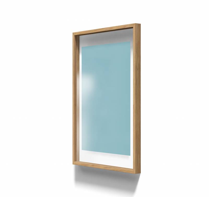 Lintex A01 glastavle med egetræsramme 70x100cm Calm, lys blå