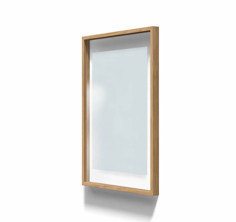 Lintex A01 glastavle med egetræsramme 70x100cm Crisp, dueblå