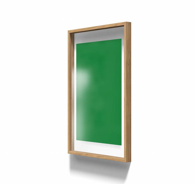 Lintex A01 glastavle med egetræsramme 70x100cm Fearless, grøn