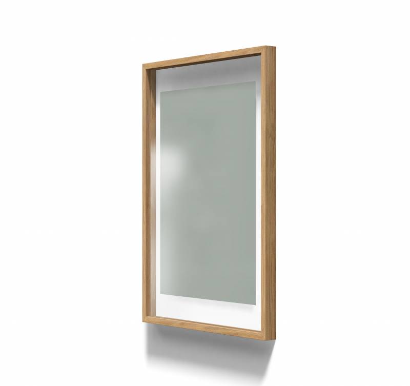 Lintex A01 glastavle med egetræsramme 70x100cm Frank, grågrøn