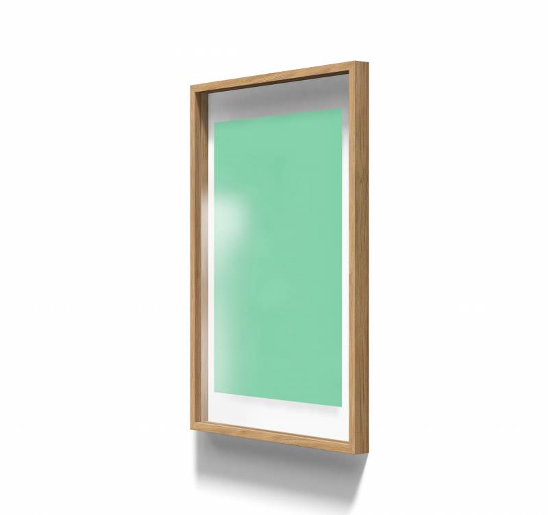 Lintex A01 glastavle med egetræsramme 70x100cm Free, mint grøn