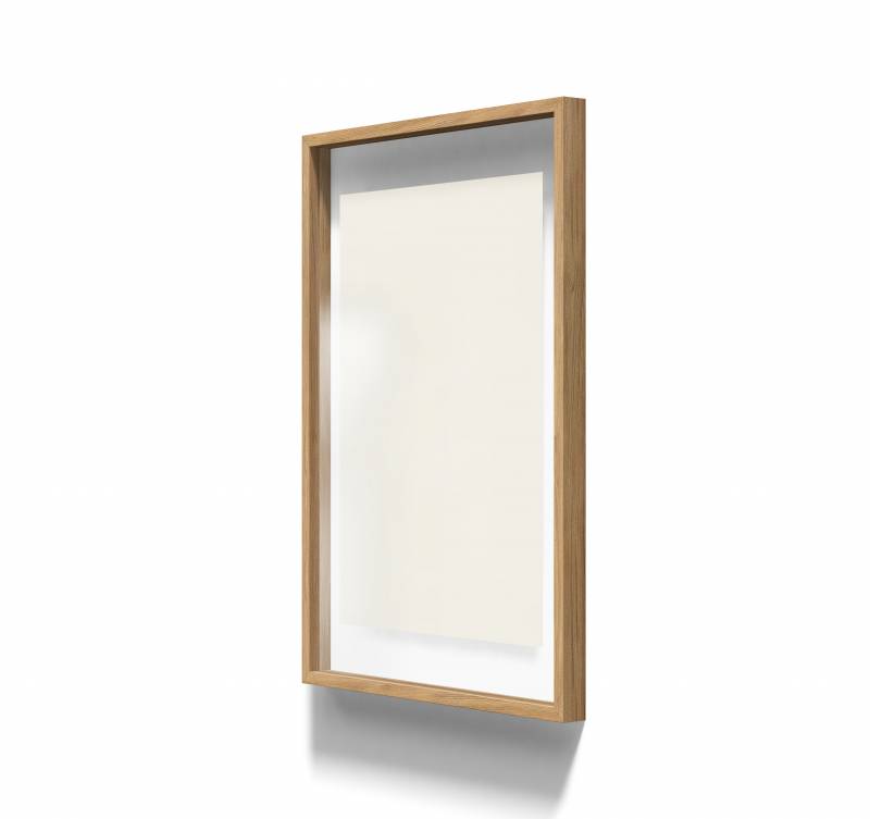 Lintex A01 glastavle med egetræsramme 70x100cm Pale, råhvid