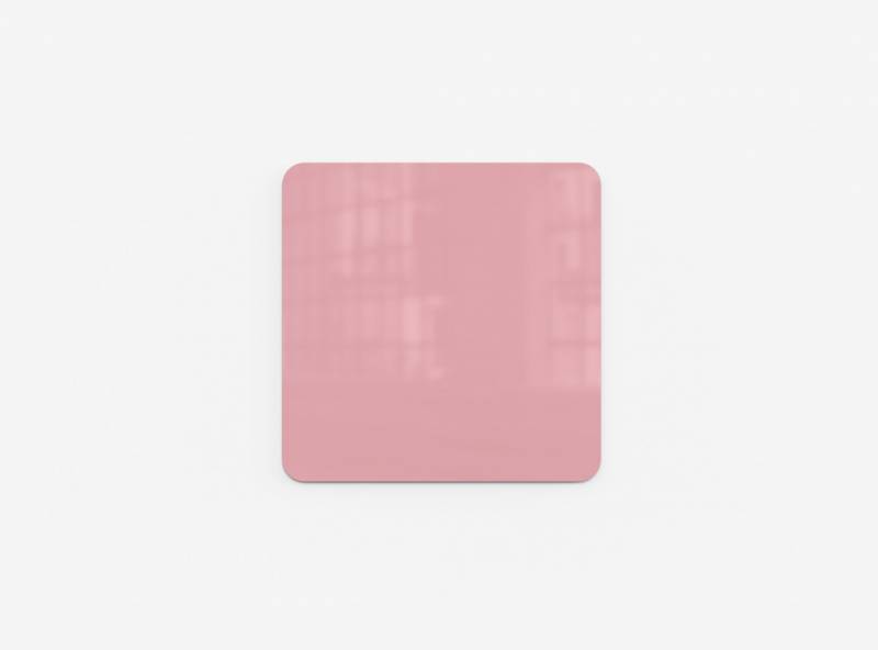 Lintex Curve glastavle 100x100cm Blush, lyserød