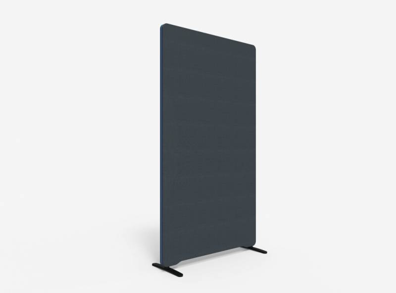 Lintex Edge Floor skærmvæg 100x180cm mørk grå med blå liste