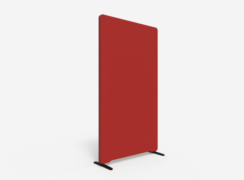 Lintex Edge Floor skærmvæg 100x180cm rød med blå liste