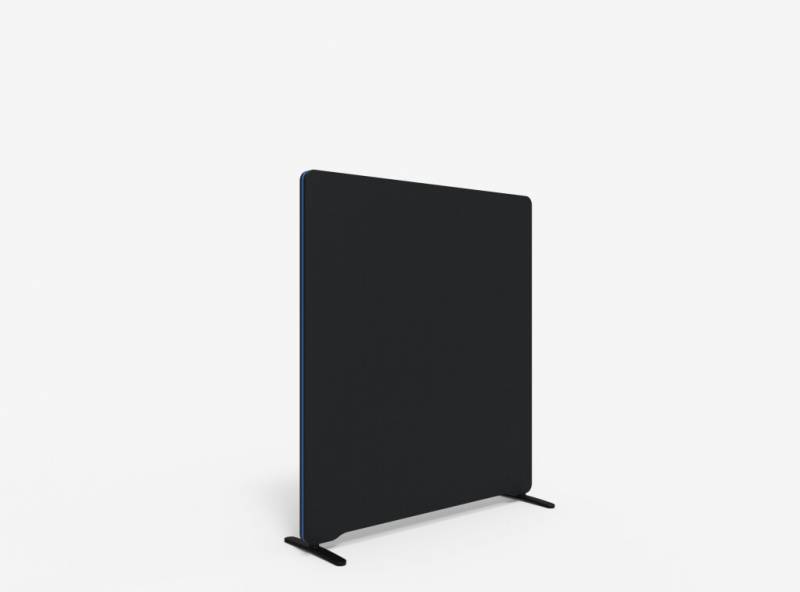 Lintex Edge Floor skærmvæg 120x135cm sort med blå liste