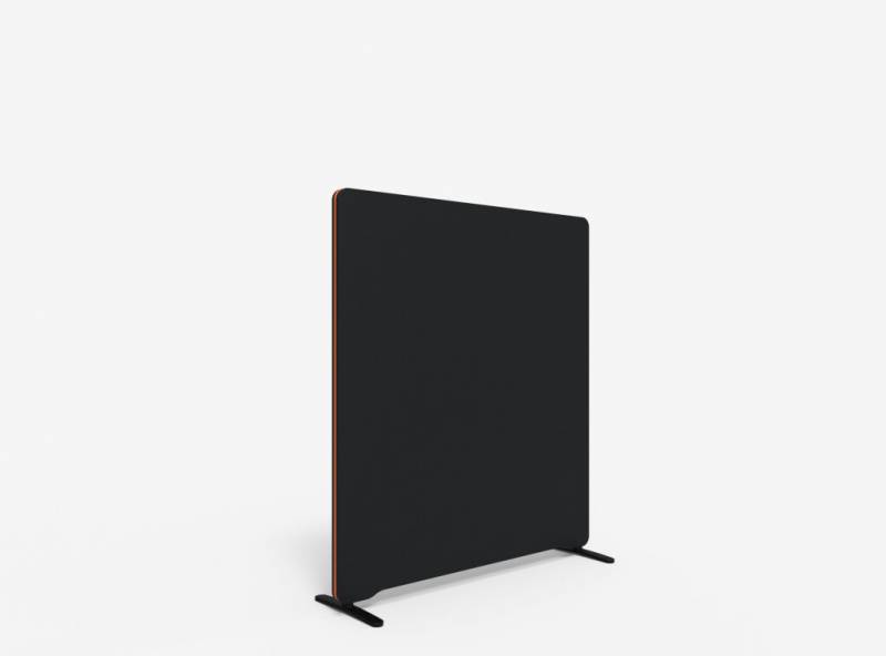 Lintex Edge Floor skærmvæg 120x135cm sort med orange liste