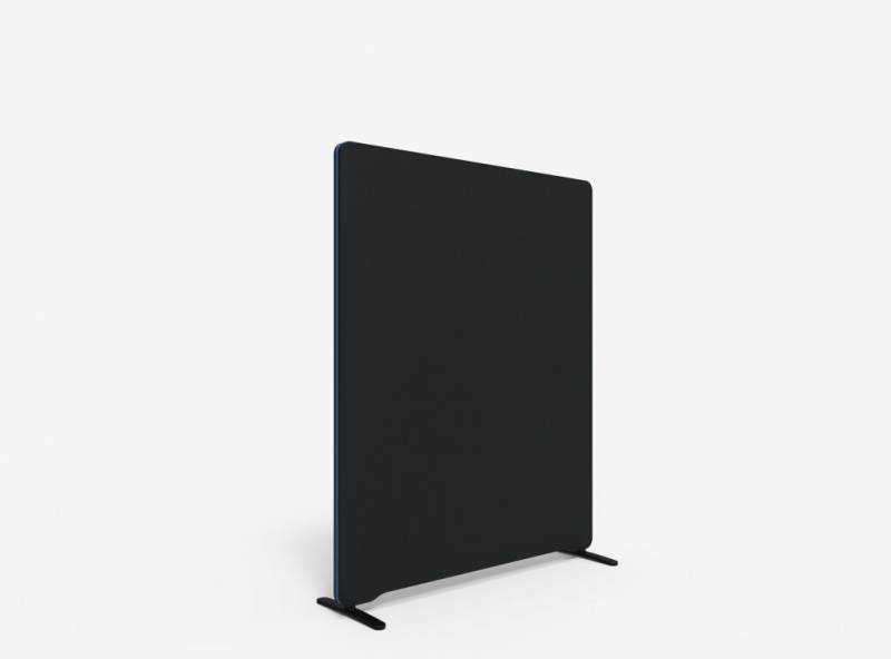 Lintex Edge Floor skærmvæg 120x150cm sort med blå liste
