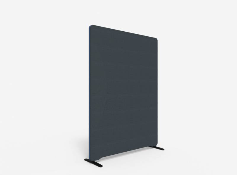 Lintex Edge Floor skærmvæg 120x165cm mørk grå med blå liste