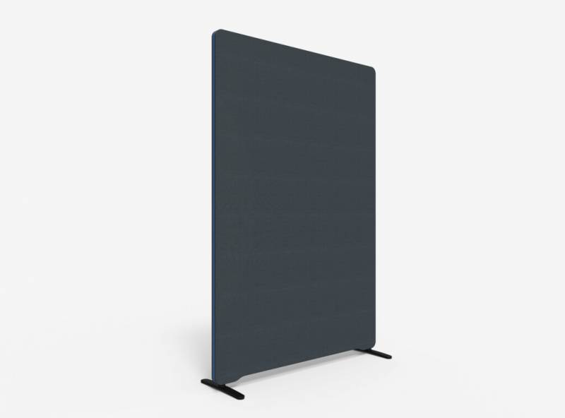 Lintex Edge Floor skærmvæg 120x180cm mørk grå med blå liste