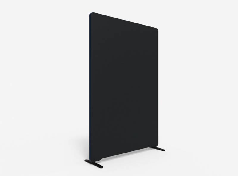 Lintex Edge Floor skærmvæg 120x180cm sort med blå liste