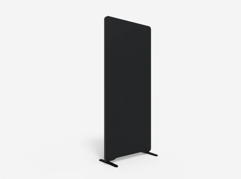 Lintex Edge Floor skærmvæg 80x180cm sort med mørkegrå liste