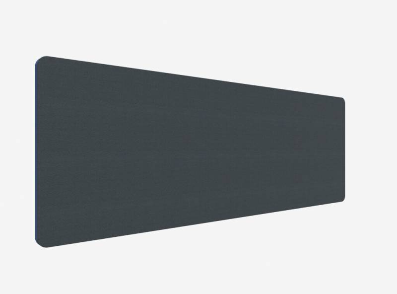 Lintex Edge Table bordskærmvæg 200x70cm mørk grå med blå liste