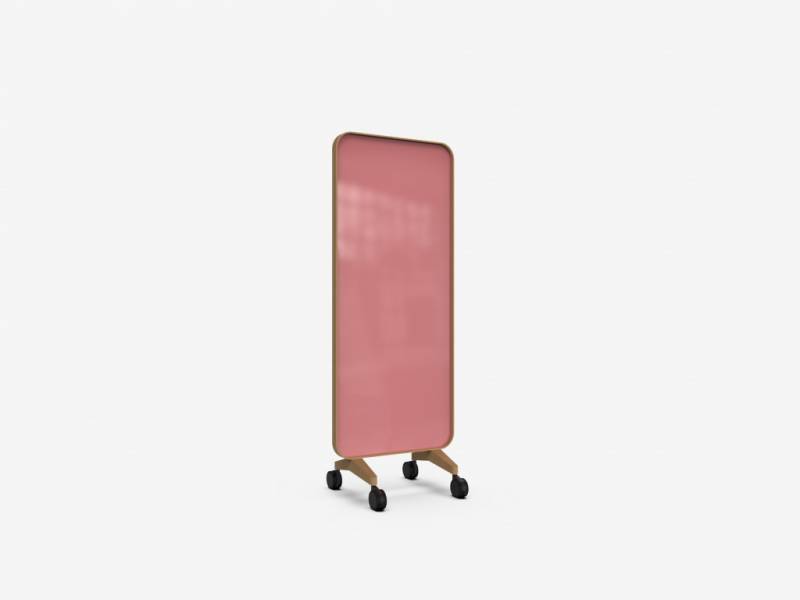 Lintex Frame Mobile glastavle 75x196cm med egetræsramme Blossom, pink