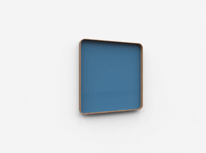 Lintex Frame Wall Silk glastavle med egetræsramme 100x100cm Peaceful, blå