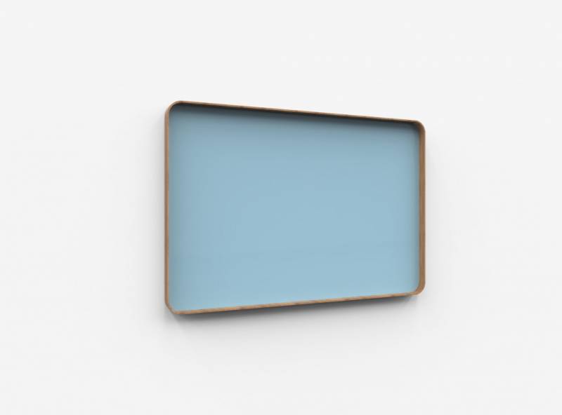 Lintex Frame Wall Silk glastavle med egetræsramme 150x100cm Calm, lys blå