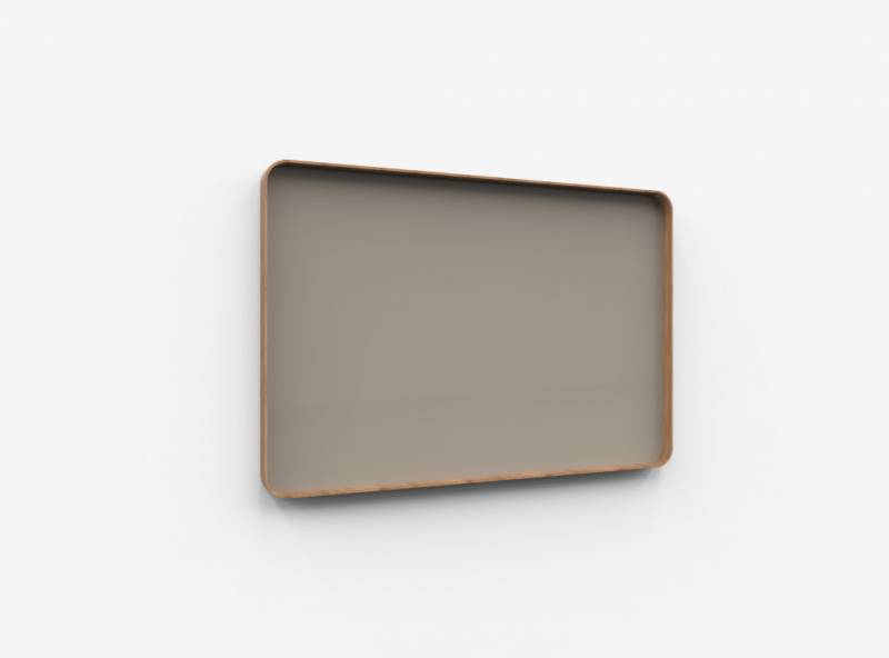 Lintex Frame Wall Silk glastavle med egetræsramme 150x100cm Lonely, mørk brun