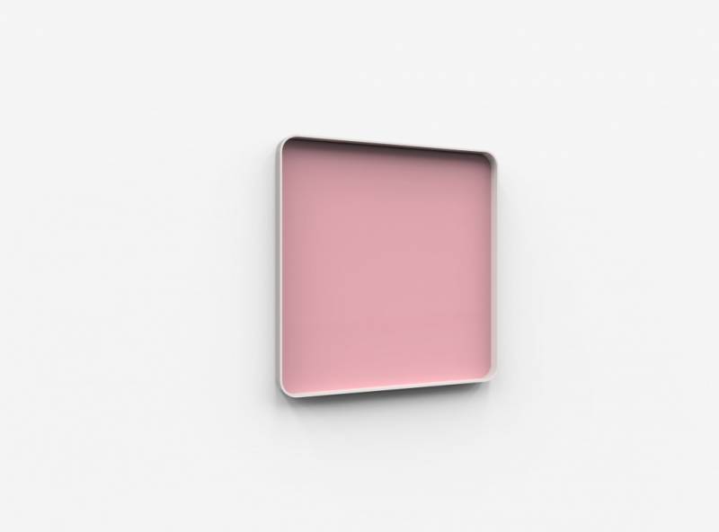 Lintex Frame Wall Silk glastavle med grå ramme 100x100cm Blush, lyserød