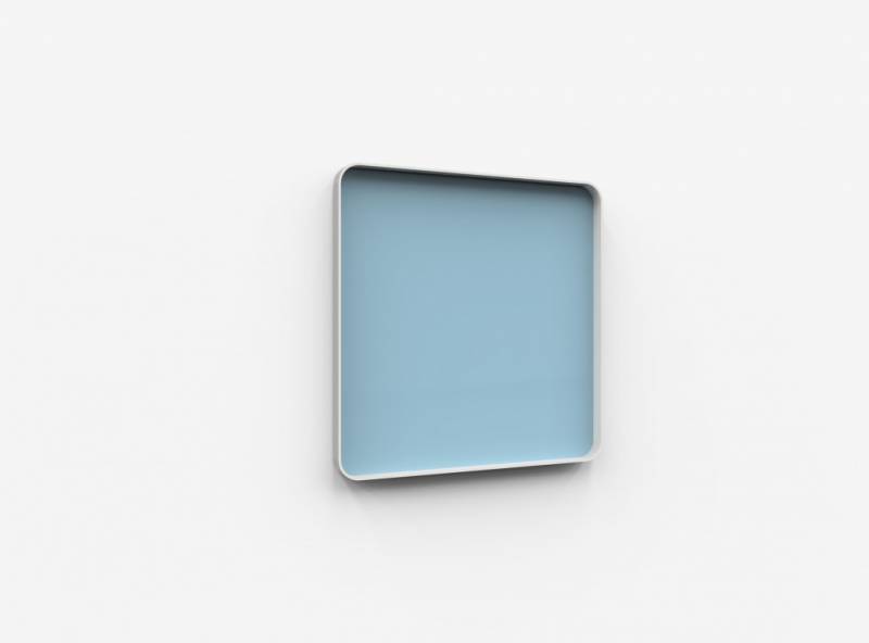 Lintex Frame Wall Silk glastavle med grå ramme 100x100cm Calm, lys blå