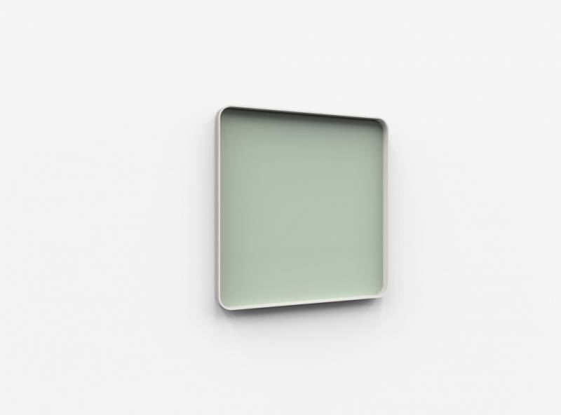 Lintex Frame Wall Silk glastavle med grå ramme 100x100cm Fair, lys grøn