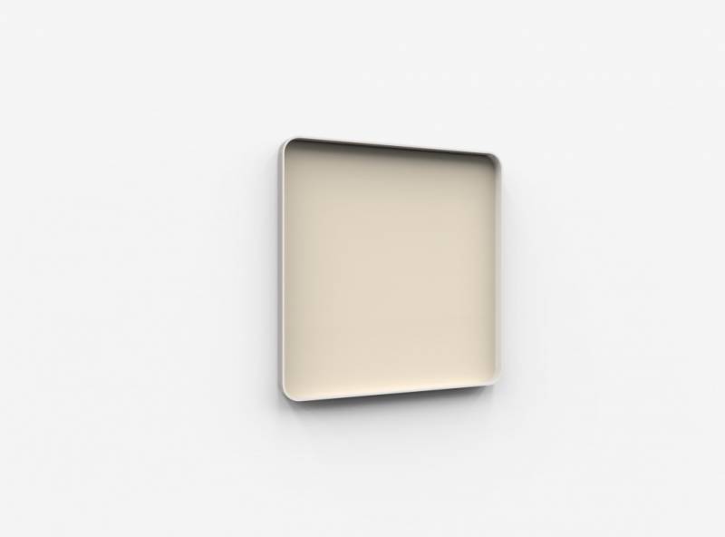Lintex Frame Wall Silk glastavle med grå ramme 100x100cm Mild, beige