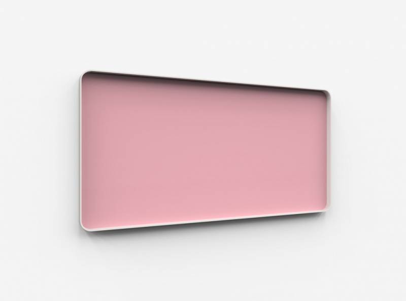 Lintex Frame Wall Silk glastavle med grå ramme 200x100cm Blush, lyserød