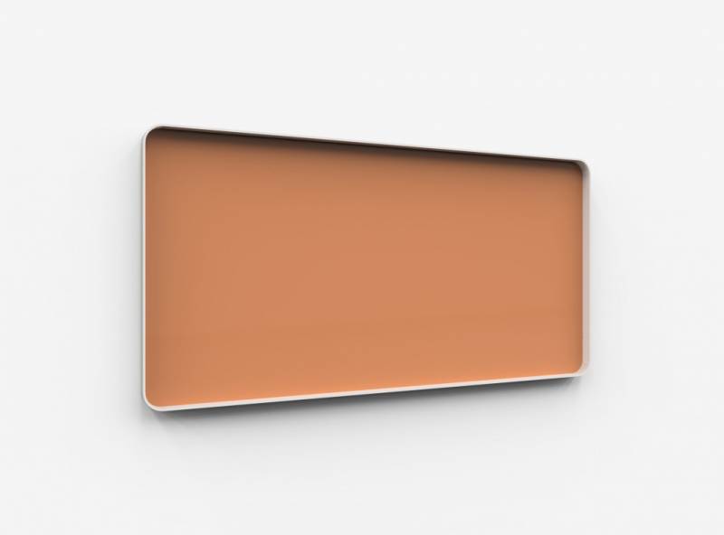 Lintex Frame Wall Silk glastavle med grå ramme 200x100cm Brave, brændt orange
