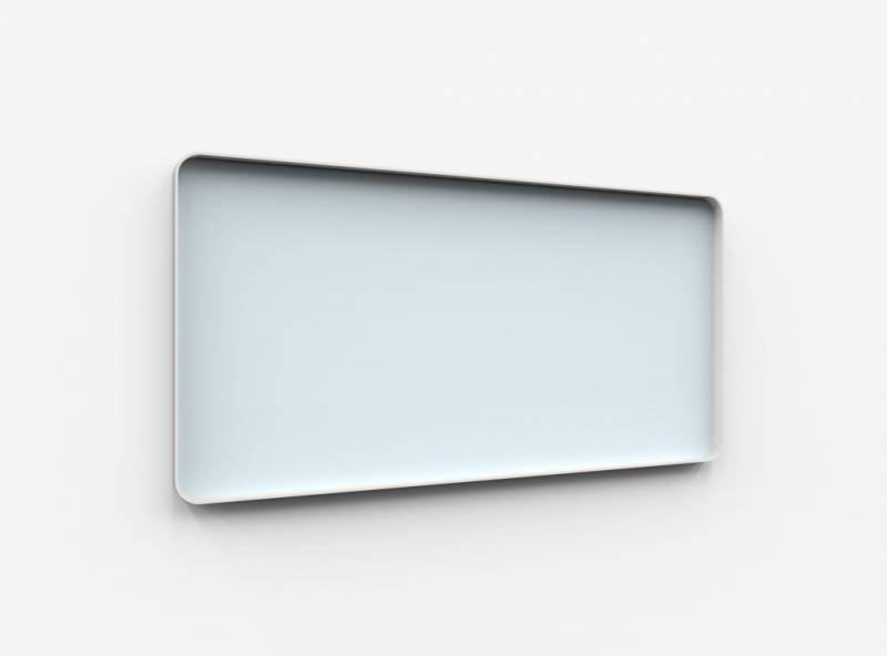 Lintex Frame Wall Silk glastavle med grå ramme 200x100cm Crisp, dueblå