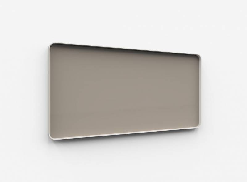 Lintex Frame Wall Silk glastavle med grå ramme 200x100cm Lonely, mørk brun