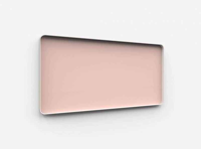Lintex Frame Wall Silk glastavle med grå ramme 200x100cm Naive, rosa